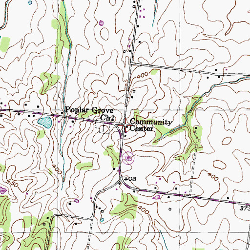 Topographic Map of Poplar Grove School (historical), TN