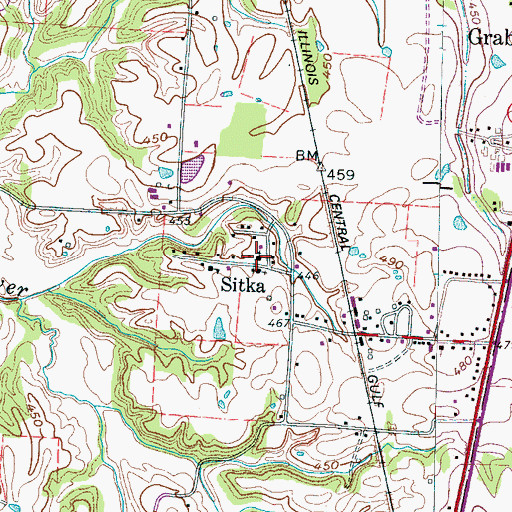 Topographic Map of Sitka Church of Christ, TN