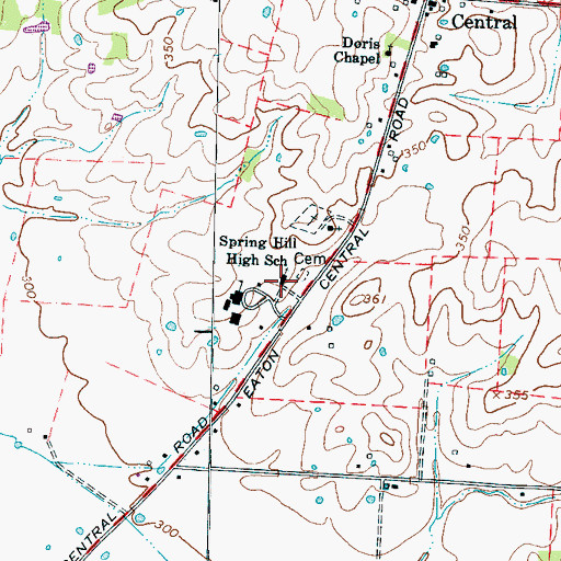 Topographic Map of Spring Hill Baptist Church, TN