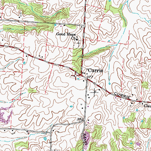 Topographic Map of Union Academy (historical), TN