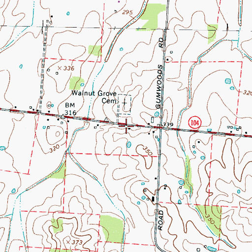 Topographic Map of Walnut Grove School (historical), TN