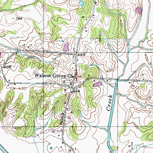 Topographic Map of Walnut Grove School (historical), TN