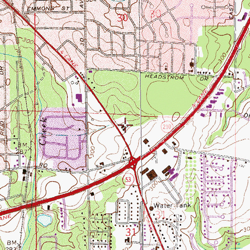 Topographic Map of Berean Baptist Church, AL