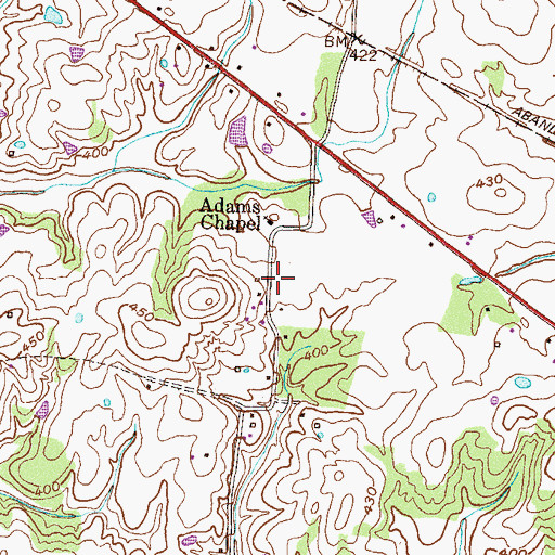 Topographic Map of Adams Chapel School (historical), TN