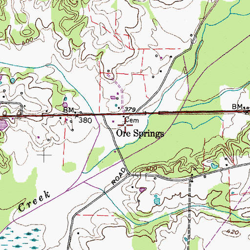 Topographic Map of Allman Cemetery, TN