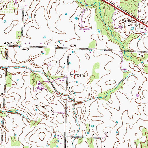 Topographic Map of Baldridge Cemetery, TN