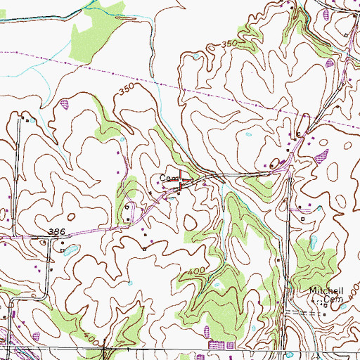 Topographic Map of Beard Cemetery, TN