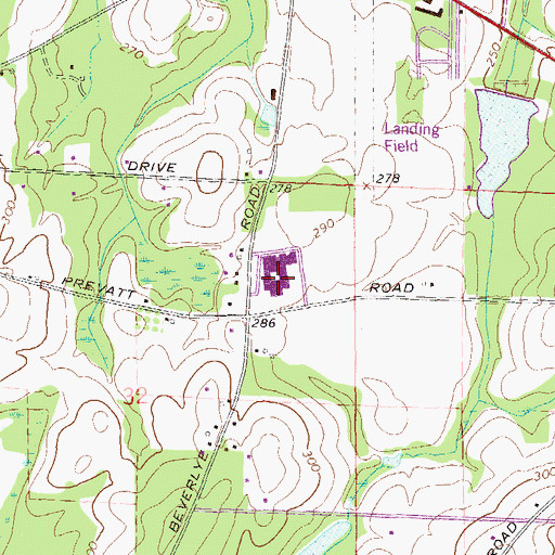 Topographic Map of Beverlye Middle School, AL