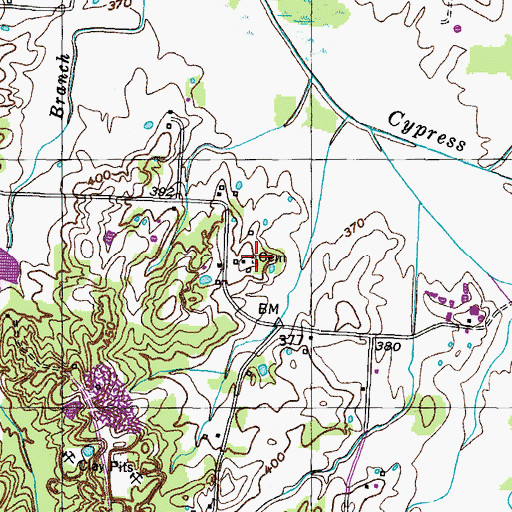 Topographic Map of Boaz Cemetery, TN