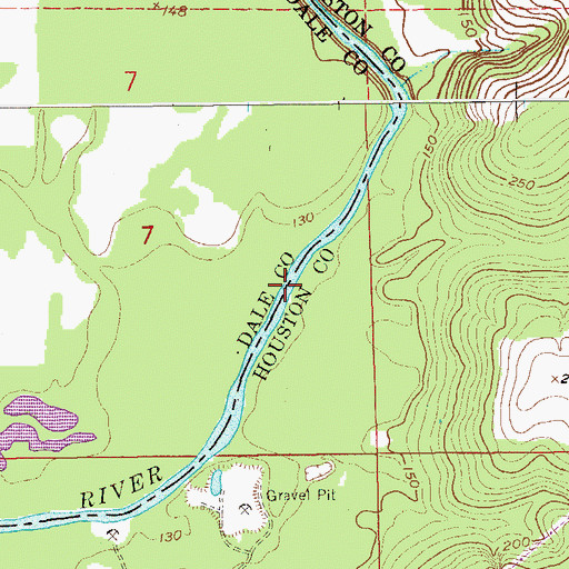Topographic Map of Biffords Branch, AL