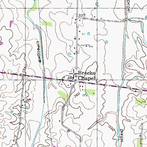 Topographic Map of Brocks Chapel School (historical), TN