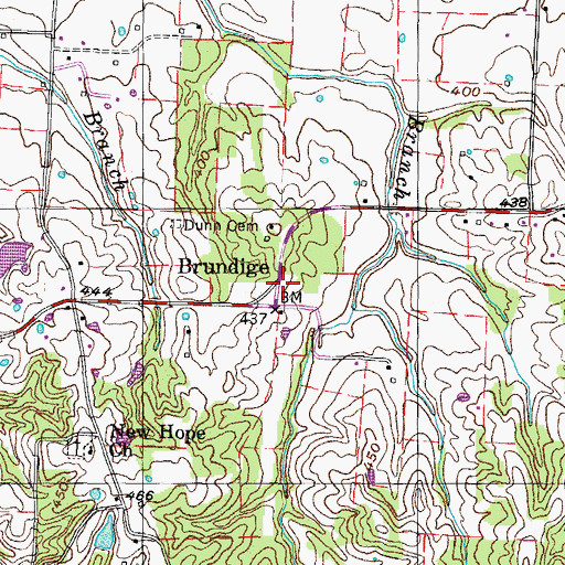 Topographic Map of Brundige School (historical), TN
