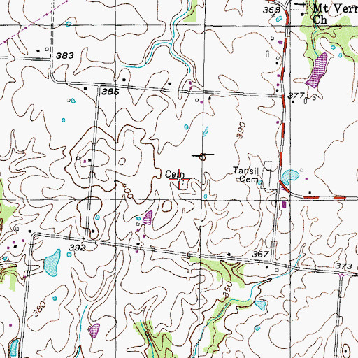 Topographic Map of Connell Cemetery, TN