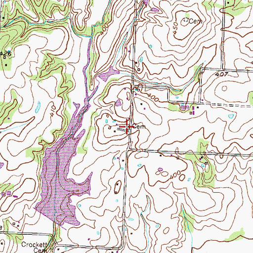 Topographic Map of Crockett Cemetery, TN