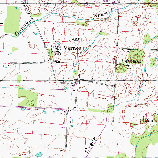 Topographic Map of Donoho School (historical), TN