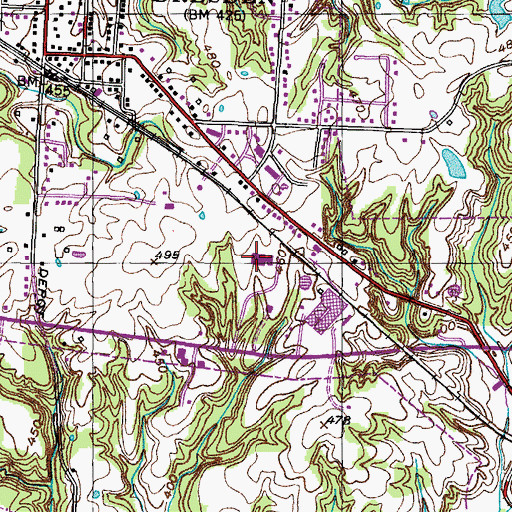 Topographic Map of Dresden Elementary School, TN