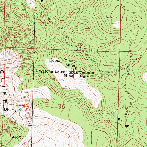 Topographic Map of Victoria Mine, AZ