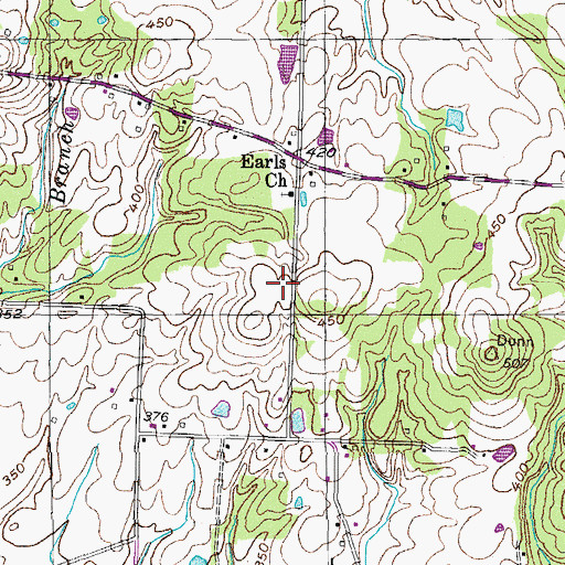 Topographic Map of Earls School (historical), TN