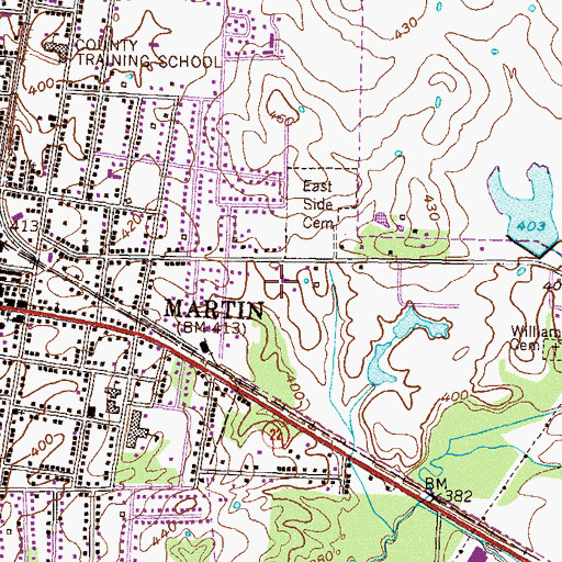 Topographic Map of Eastside Baptist Church, TN