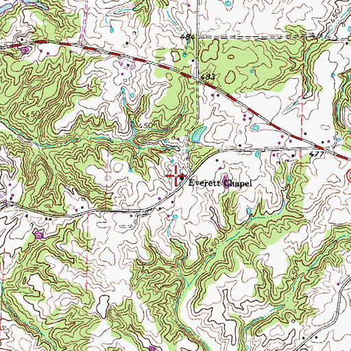 Topographic Map of Everett Chapel Cemetery, TN