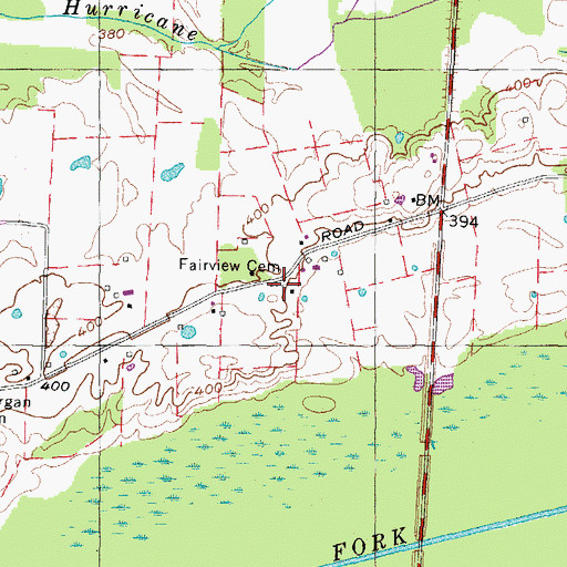 Topographic Map of Fairview School (historical), TN