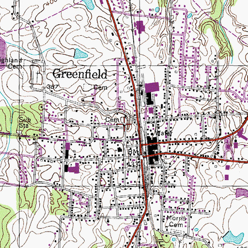 Topographic Map of First Presbyterian Church, TN