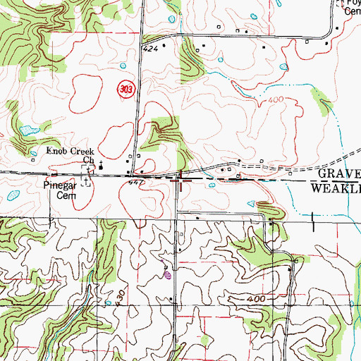 Topographic Map of Foys Store (historical), TN