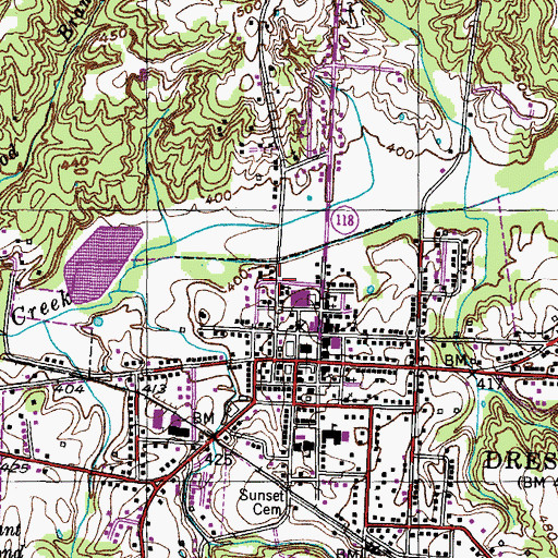 Topographic Map of Fuller Street Baptist Church, TN