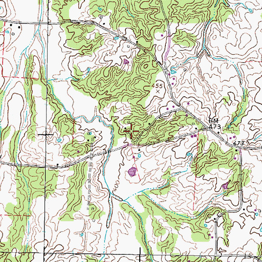 Topographic Map of Green Hill School (historical), TN