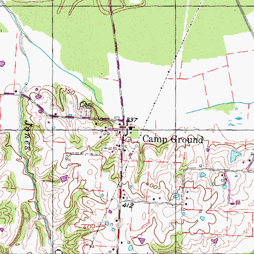 Topographic Map of Hatlers Camp Ground Methodist Church, TN