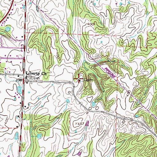 Topographic Map of Liberty Apostolic Pentecostsal Church, TN