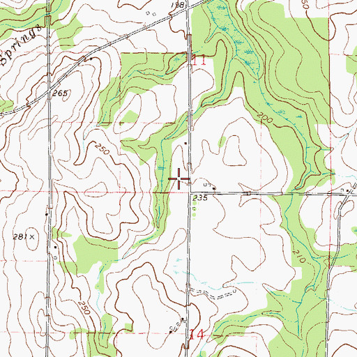 Topographic Map of Cedar Spring School (historical), AL