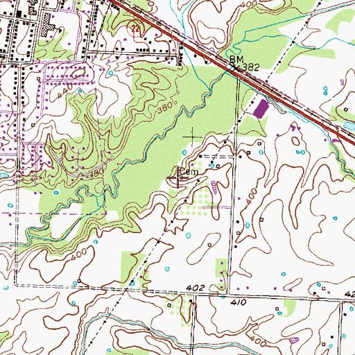 Topographic Map of Lynch Cemetery, TN