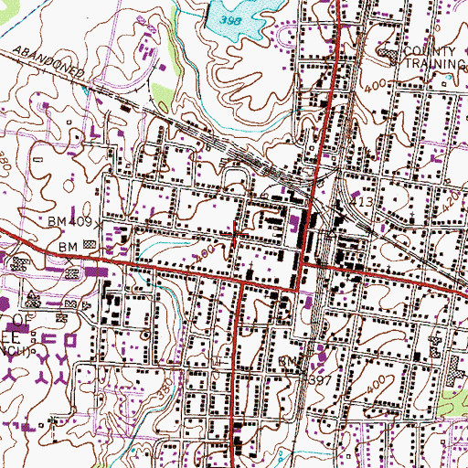 Topographic Map of Martin Church of Christ, TN