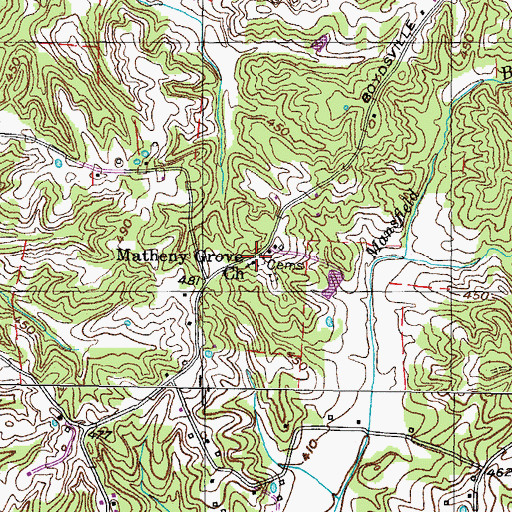 Topographic Map of Matheny Grove Cemetery, TN