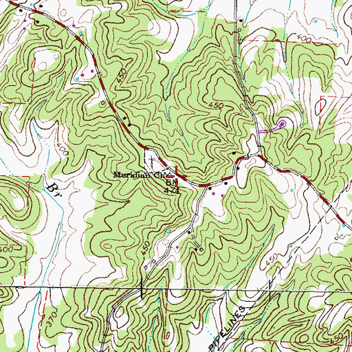 Topographic Map of Meridian School (historical), TN