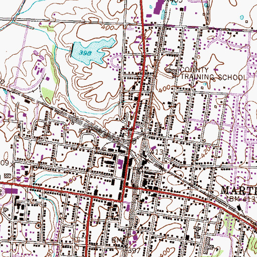 Topographic Map of Miles Chapel Christian Methodist Episcopal Church, TN