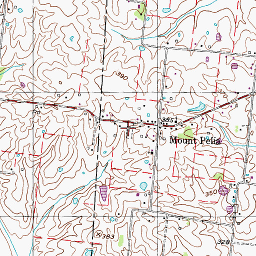 Topographic Map of Mount Pelia Cemetery, TN