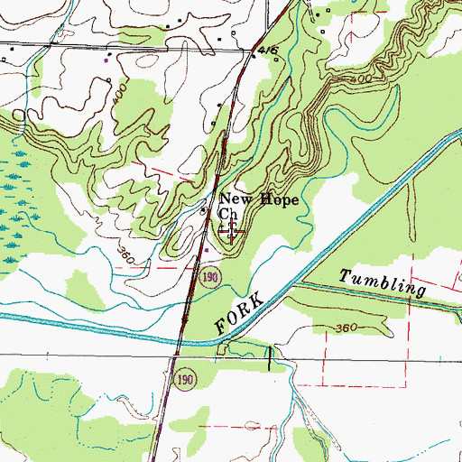 Topographic Map of New Hope Cemetery, TN