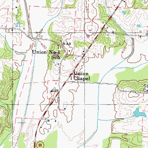 Topographic Map of North Union Chapel Cemetery, TN