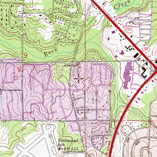Topographic Map of Chateau Estates, AL