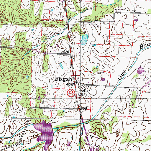 Topographic Map of Pisgah School (historical), TN