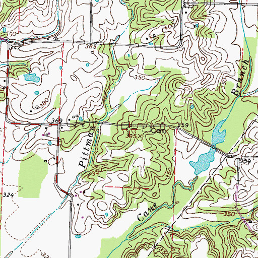 Topographic Map of Pittman School (historical), TN