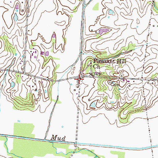 Topographic Map of Pleasant Hill Cemetery, TN