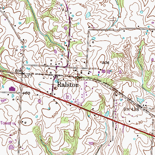 Topographic Map of Ralston Cemetery, TN