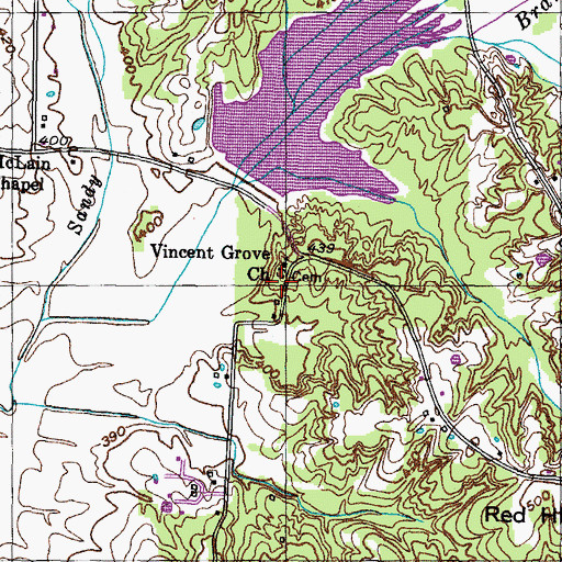 Topographic Map of Rocky School (historical), TN