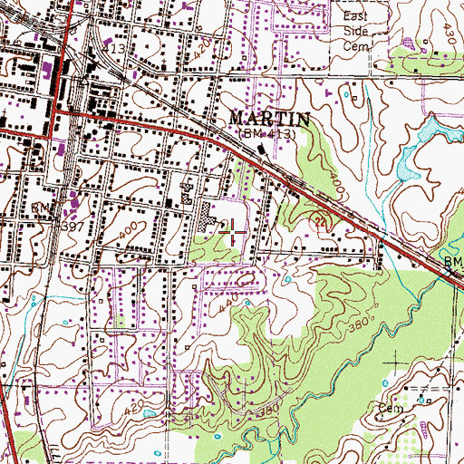 Topographic Map of Rotary Field, TN