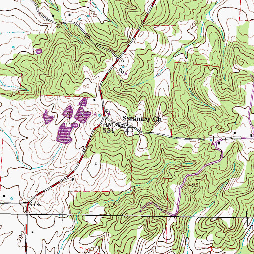 Topographic Map of Seminary Cemetery, TN