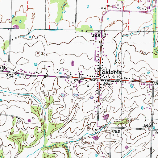Topographic Map of Sidonia Baptist Church, TN