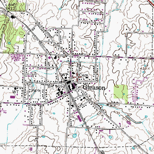 Topographic Map of Smyth Cemetery, TN